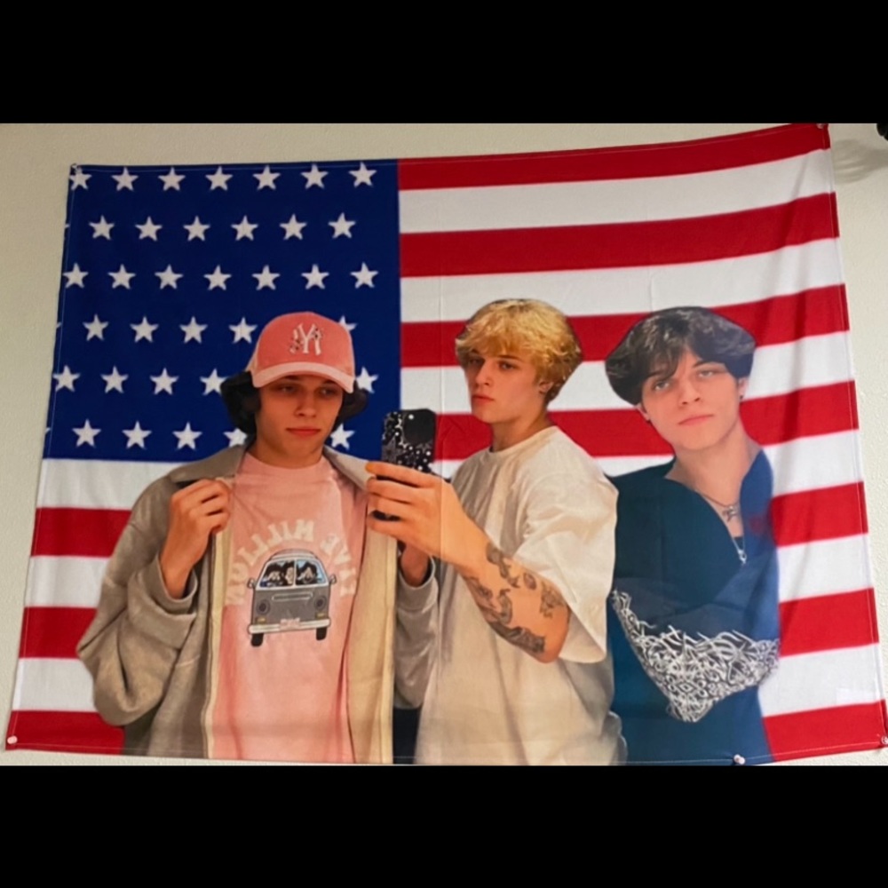 Sturniolo triplets American flag tapestry measurements 29*37